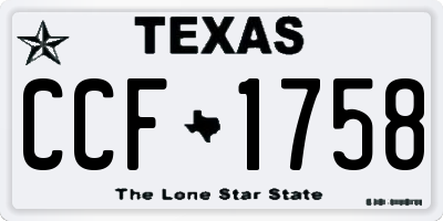 TX license plate CCF1758