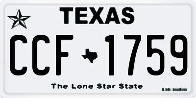 TX license plate CCF1759