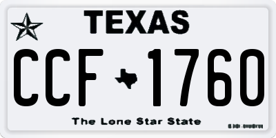 TX license plate CCF1760
