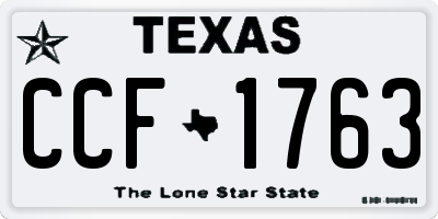 TX license plate CCF1763