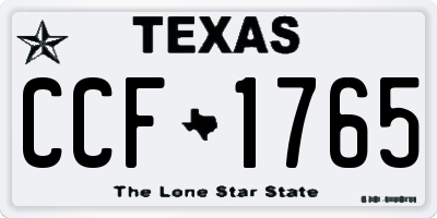 TX license plate CCF1765