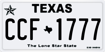 TX license plate CCF1777