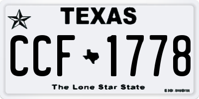 TX license plate CCF1778