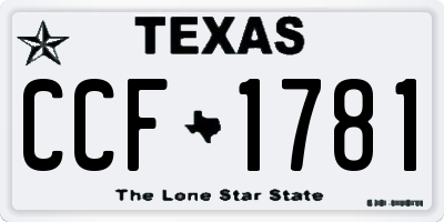TX license plate CCF1781