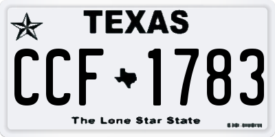 TX license plate CCF1783