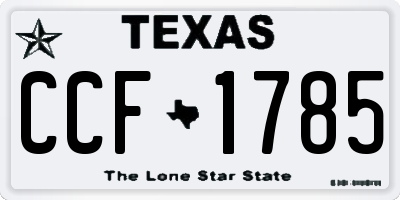 TX license plate CCF1785