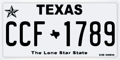 TX license plate CCF1789