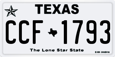 TX license plate CCF1793