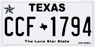 TX license plate CCF1794
