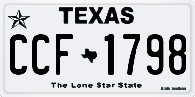 TX license plate CCF1798
