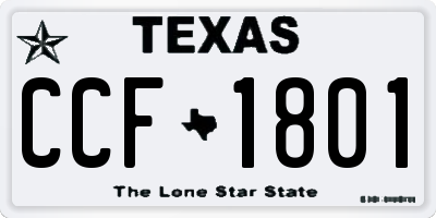 TX license plate CCF1801