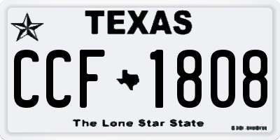 TX license plate CCF1808