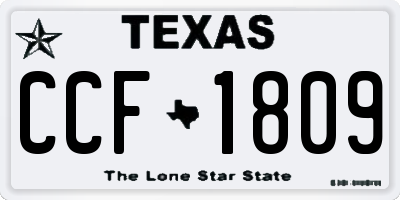 TX license plate CCF1809