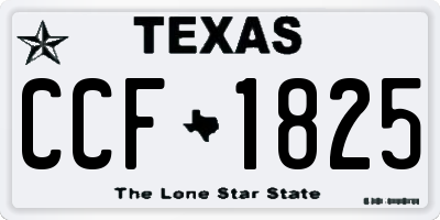 TX license plate CCF1825