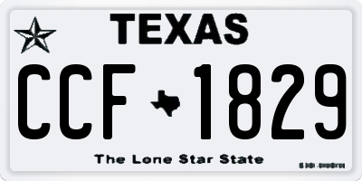 TX license plate CCF1829