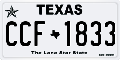 TX license plate CCF1833