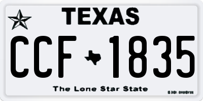 TX license plate CCF1835