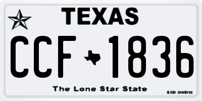 TX license plate CCF1836