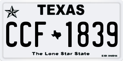 TX license plate CCF1839