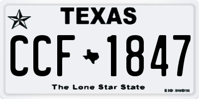 TX license plate CCF1847