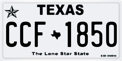 TX license plate CCF1850