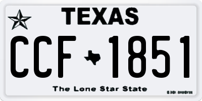 TX license plate CCF1851