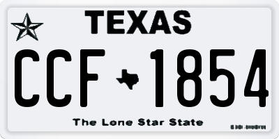 TX license plate CCF1854