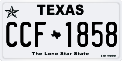 TX license plate CCF1858