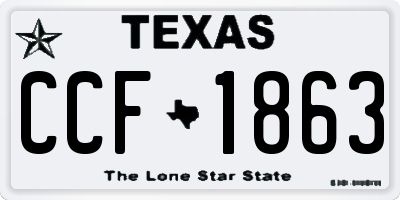 TX license plate CCF1863