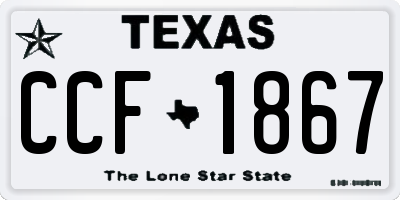 TX license plate CCF1867