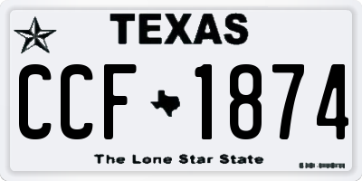 TX license plate CCF1874