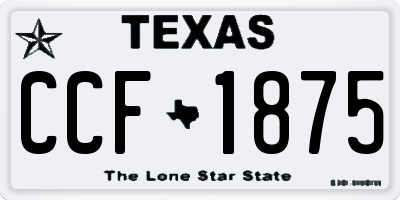 TX license plate CCF1875