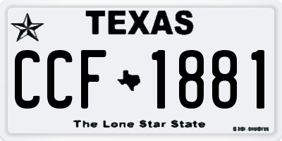 TX license plate CCF1881
