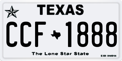 TX license plate CCF1888