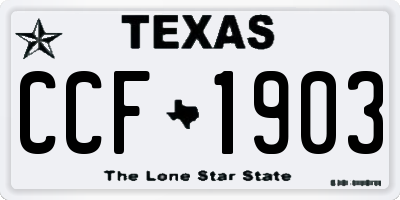 TX license plate CCF1903
