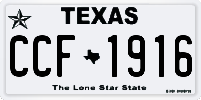 TX license plate CCF1916