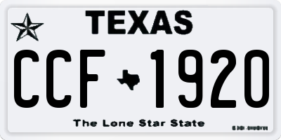 TX license plate CCF1920
