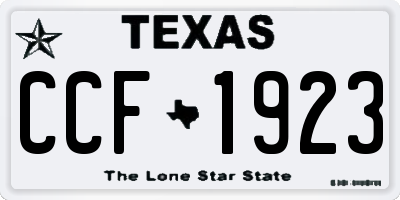 TX license plate CCF1923
