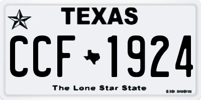 TX license plate CCF1924