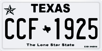 TX license plate CCF1925