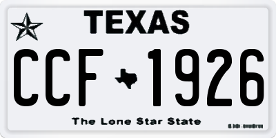 TX license plate CCF1926