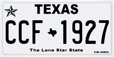 TX license plate CCF1927