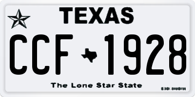 TX license plate CCF1928