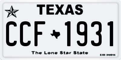 TX license plate CCF1931