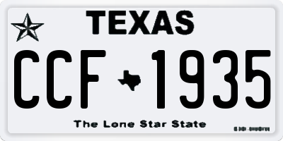TX license plate CCF1935