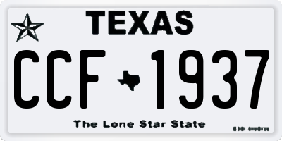TX license plate CCF1937