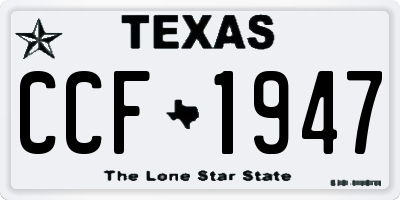 TX license plate CCF1947