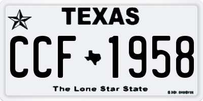 TX license plate CCF1958