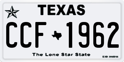 TX license plate CCF1962