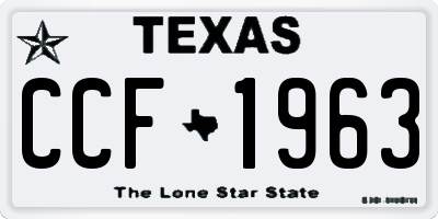 TX license plate CCF1963